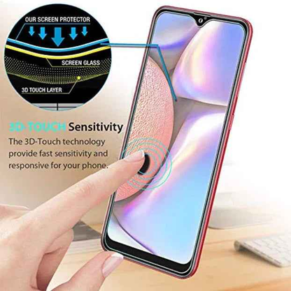 Samsung Galaxy A04 tempered glass screen protector with 9H hardness from TechPlus, providing durable scratch resistance.