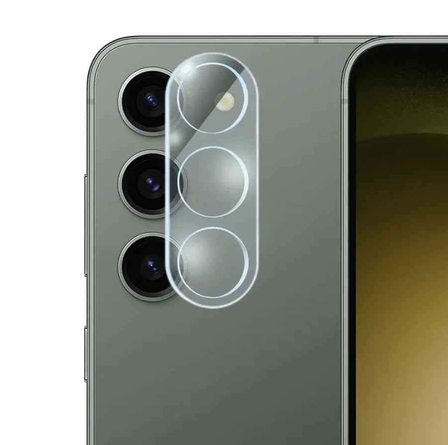 Samsung Galaxy S24 Plus rear back camera glass replacement lens cover by TechPlus, showing the new camera lens cover.