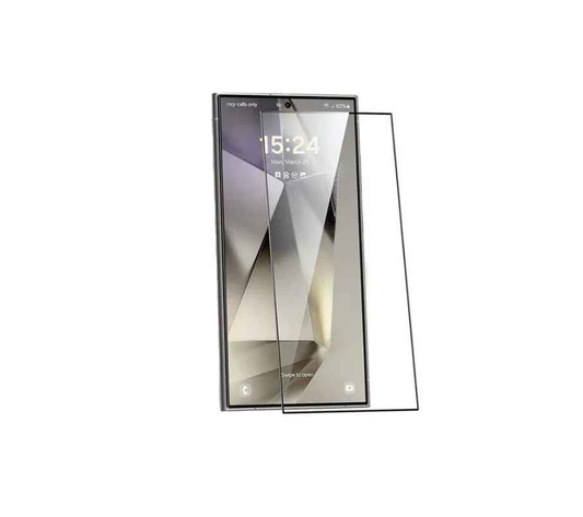 Samsung Galaxy S24 Ultra clear tempered glass screen protector with 9H hardness, designed by TechPlus for screen protection.