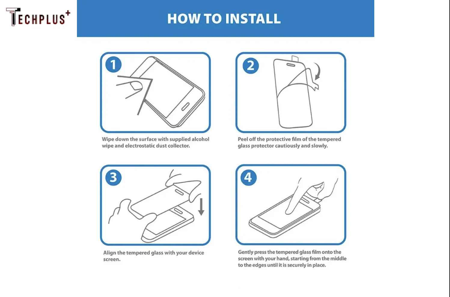 Samsung Galaxy S26 Ultra glass privacy screen protector by TechPlus, showing the clear, tempered glass with privacy filter for screen security.