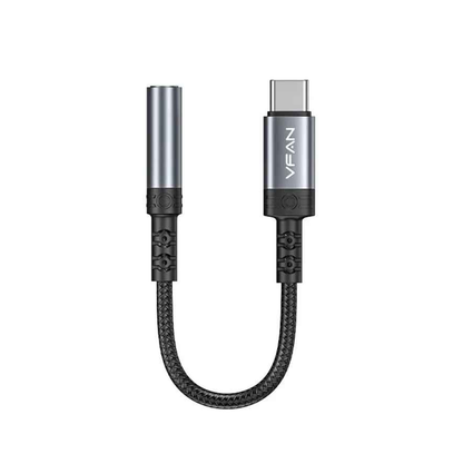 Techplus Type C to 3.5mm audio adapter showing compact design with gold-plated connector for versatile device compatibility.