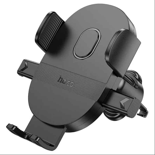 Techplus universal gravity car phone holder mounted on air vent, auto clamp mount for secure smartphone support in vehicle.