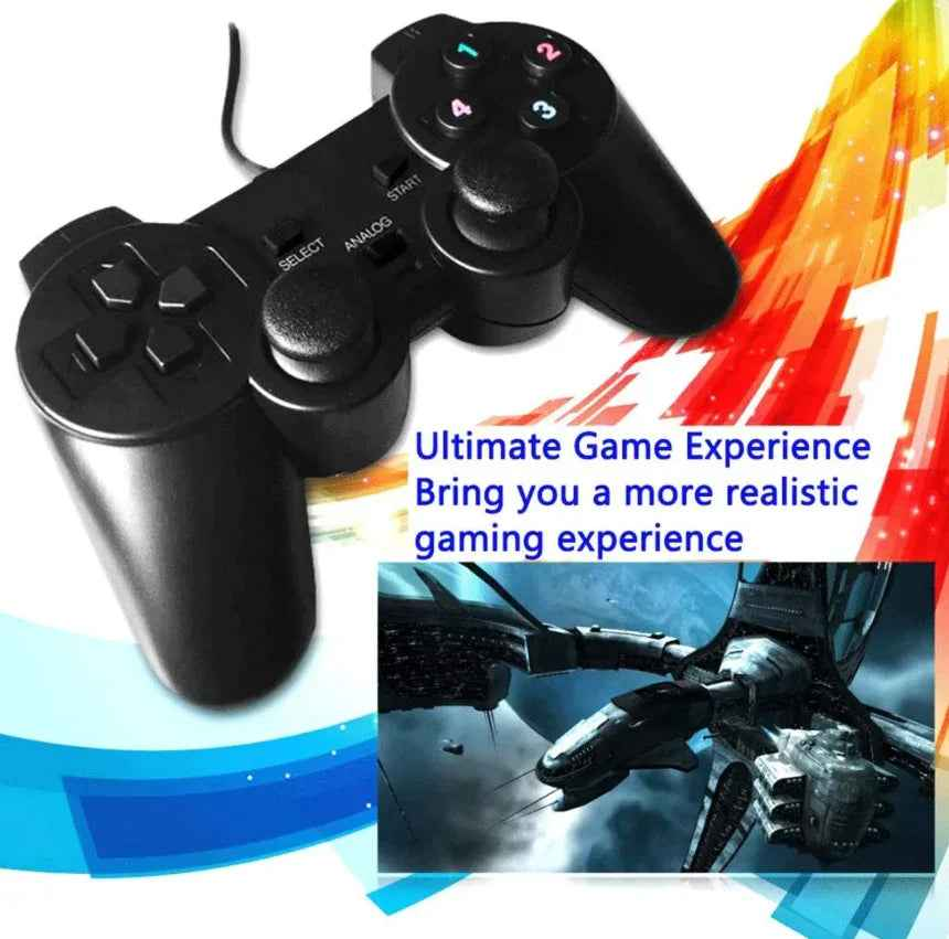 Techplus USB wired gaming controller for PC and laptop, Windows gamepad with ergonomic design and standard button layout.