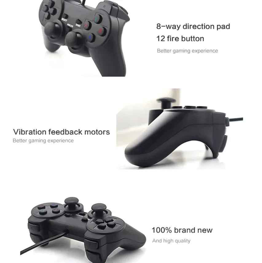 Techplus USB wired gaming controller for PC and laptop, featuring ergonomic design and standard gamepad buttons for Windows gaming.