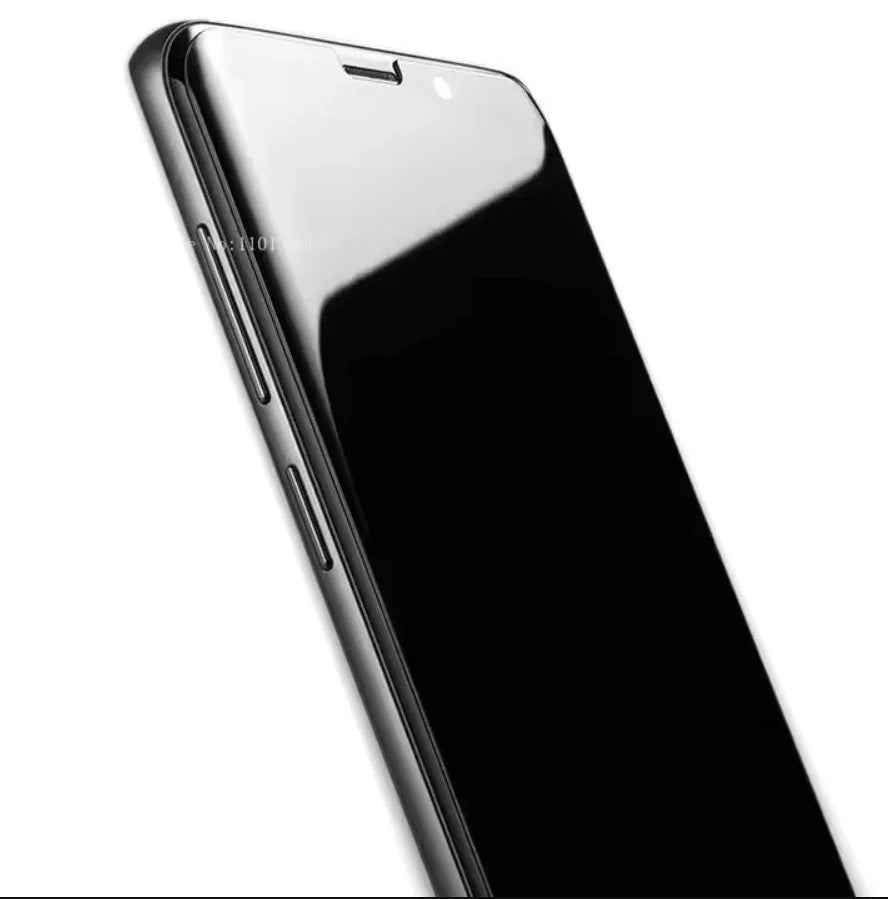 Techplus UV liquid full glue for Samsung Galaxy S23 tempered glass screen protector, showing the installation process.