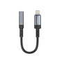 Techplus Vipfan Lightning to 3.5mm audio jack adaptor connected to an iPhone for seamless audio connection.