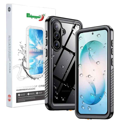 Clear waterproof and shockproof case for Samsung Galaxy S26 Plus by TechPlus, offering protective cover with transparent design.