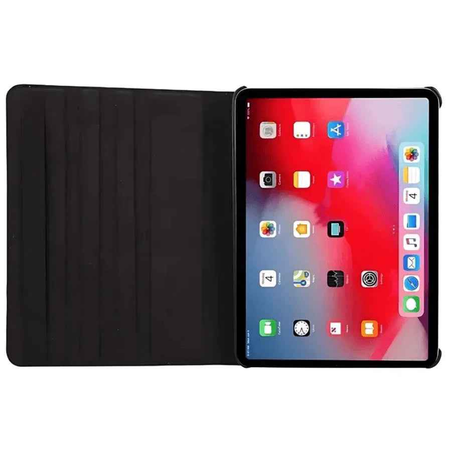 Techplus 13" iPad Pro 2024 360° rotating smart case with flip stand, providing protective cover for handheld device.
