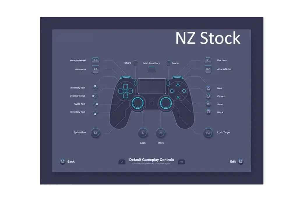 Gold PS4 controller by techplus, shown with ergonomic design and button layout for home gaming on PlayStation 4.