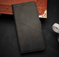Techplus iPhone 13 Pro Max flip wallet case in black cowhide with a stylish dot pattern, offering protection and card storage.