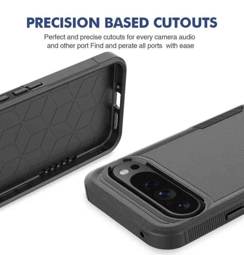 Techplus Google Pixel 10 Pro XL dual-layer armor hard phone case, rugged protective cover for mobile phones.