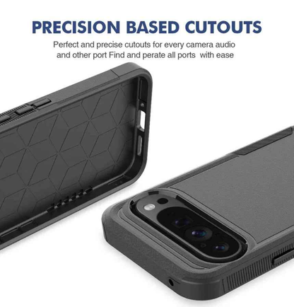 Techplus Google Pixel 10 Pro XL dual-layer armor hard phone case, rugged protective cover for mobile phones.