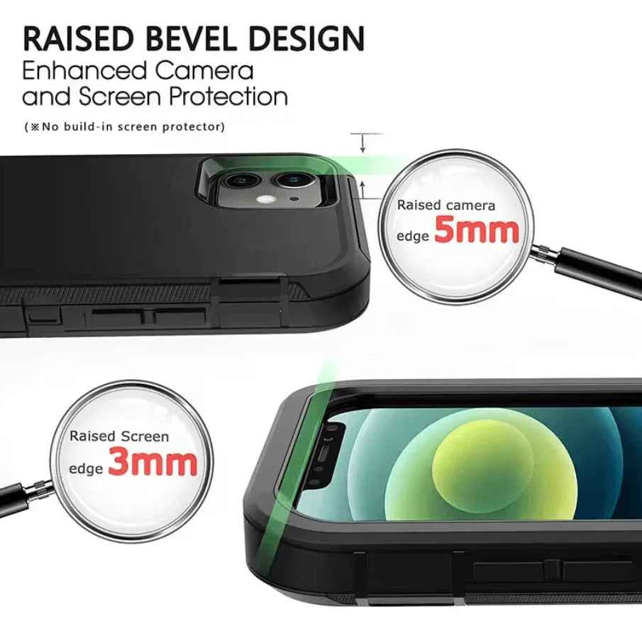 TechPlus iPhone 11 triple layer armor hard case showing rugged design and durable construction for mobile phone protection.