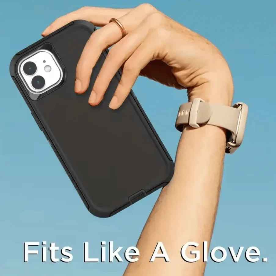 Techplus iPhone 11 triple layer armor hard case with durable, shock-absorbing design and precise cutouts for ports and buttons.