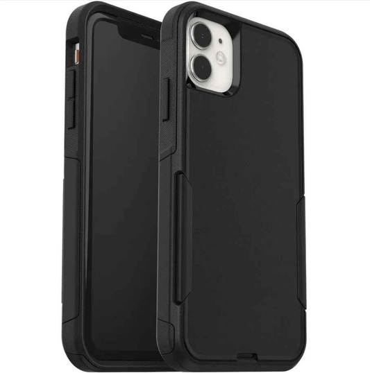 Techplus iPhone 12 dual layer armor hard phone case showing rugged design and precise cutouts for buttons and camera.