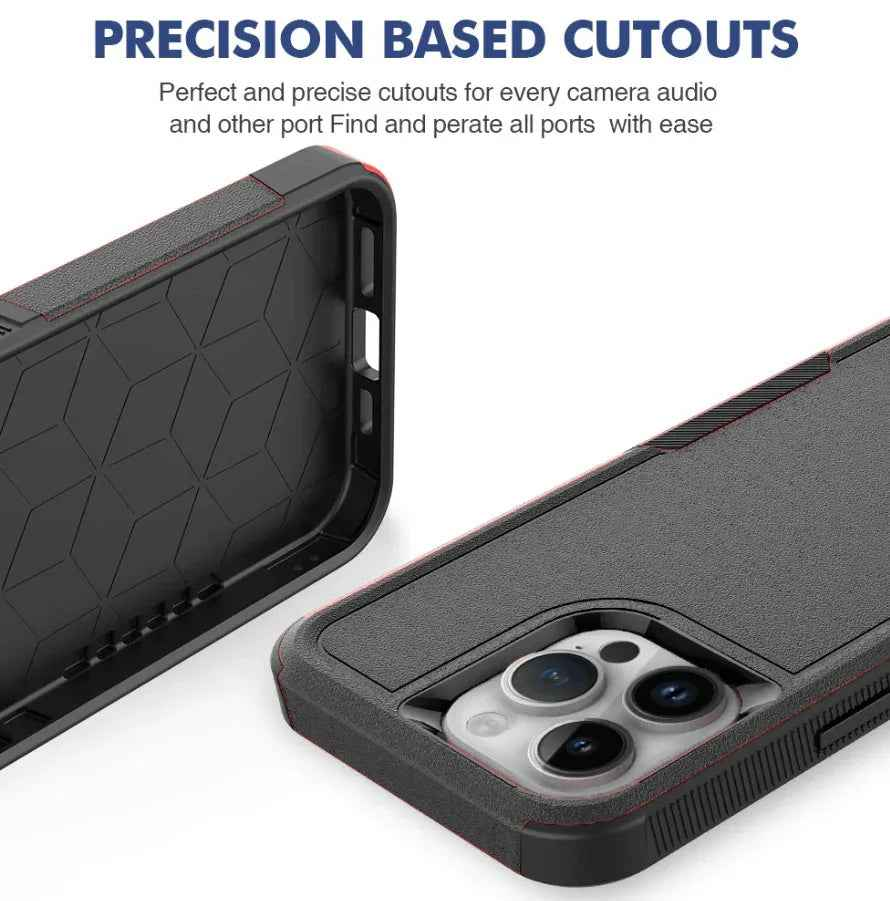 Techplus iPhone 12 Pro Max dual layer armor hard case showing a sturdy, protective mobile phone case with textured design.