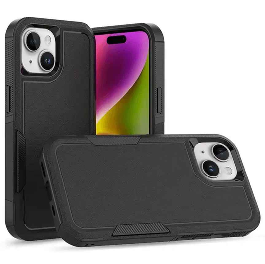 TechPlus iPhone 13 dual-layer armor hard case showcasing rugged design and protective features for mobile phones.