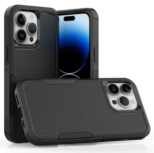 TechPlus iPhone 13 Pro Max dual layer armor hard phone case with rugged design and precise cutouts for full protection.