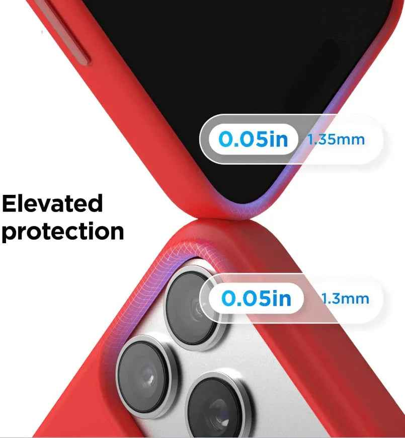 Techplus iPhone 17 Pro Max red silicone mobile phone case with soft, protective cover and sleek design.