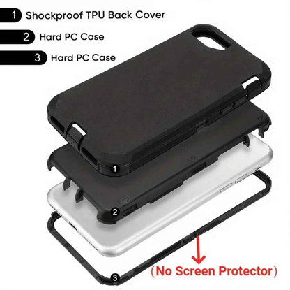 TechPlus iPhone 6 Plus triple layer armor hard case protecting the phone with durable, rugged design and precise cutouts.
