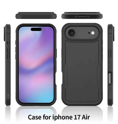 Techplus iPhone Air Dual Layer Armor Hard Case showing rugged, protective design with multiple layers for enhanced durability.