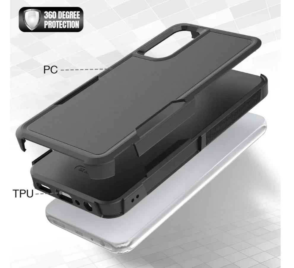 Techplus Samsung Galaxy A05s dual-layer Armor hard case, rugged protective mobile phone cover with textured design.
