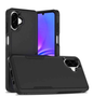 Black Samsung Galaxy A07 dual-layer armor hard case by techplus, offering durable protective coverage for mobile phones.