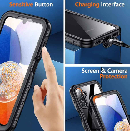 Techplus Samsung Galaxy A14 waterproof phone case in red pepper color offering full protection and durability.