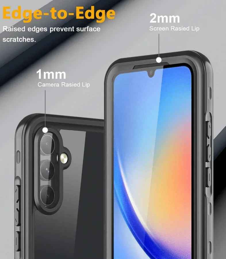 Techplus Samsung Galaxy A15 waterproof mobile phone case in red pepper color with full protection and rugged design.