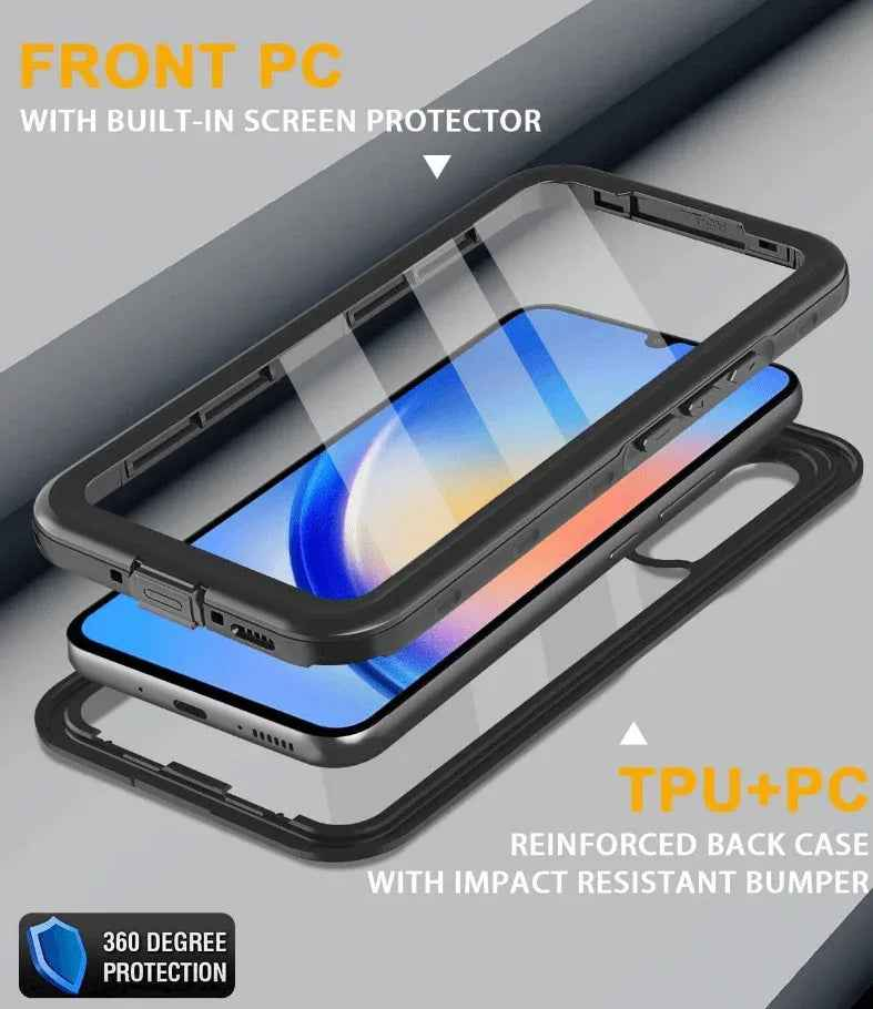 Techplus Samsung Galaxy A15 waterproof mobile phone case in red pepper color with full protection, designed for 4G and 5G models.
