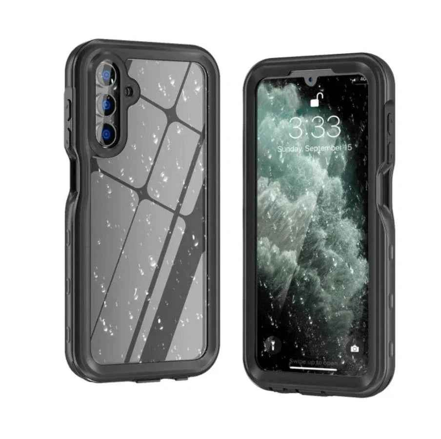 Techplus Samsung Galaxy A16 5G waterproof mobile phone case in red pepper color, full protection design.