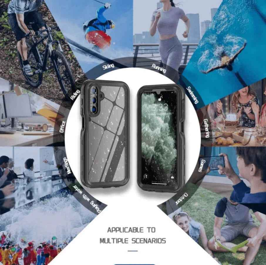 Techplus Samsung Galaxy A16 5G waterproof mobile phone case in red pepper color with full protection and rugged design.