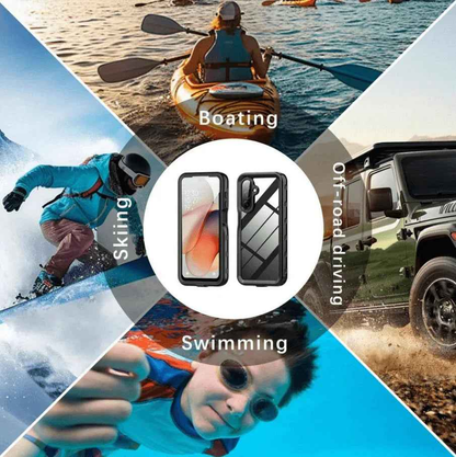 Techplus Samsung Galaxy A17 5G waterproof mobile phone case in red pepper color with full body protection.