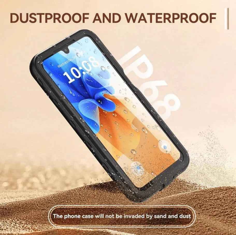 Techplus Samsung Galaxy A26 5G waterproof mobile phone case in red pepper color with full protection features.