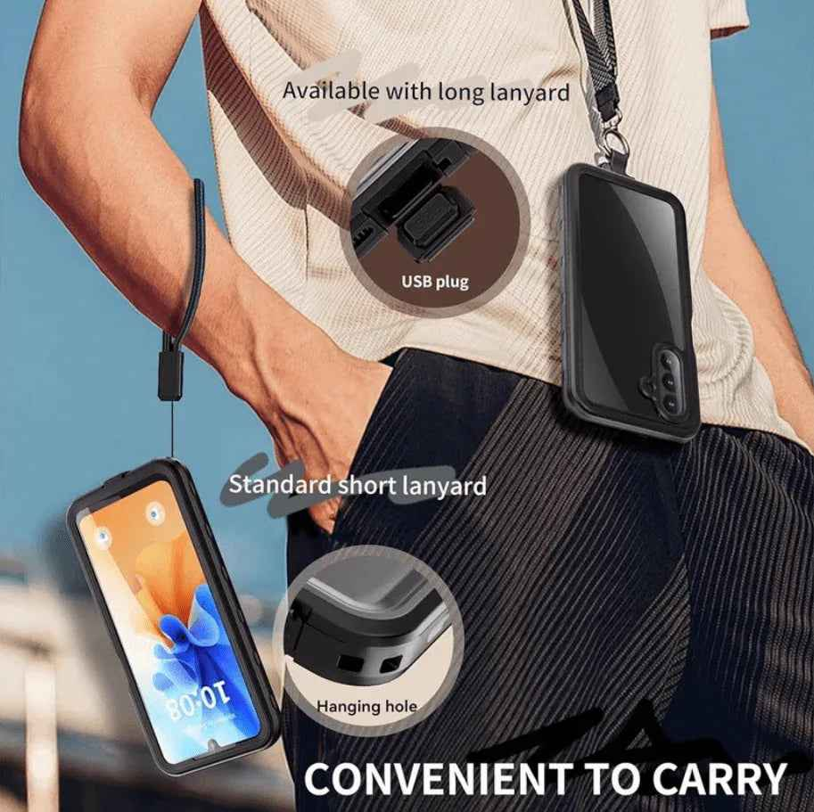 Techplus Samsung Galaxy A26 5G waterproof phone case in red pepper color, full protection, durable mobile phone cover.