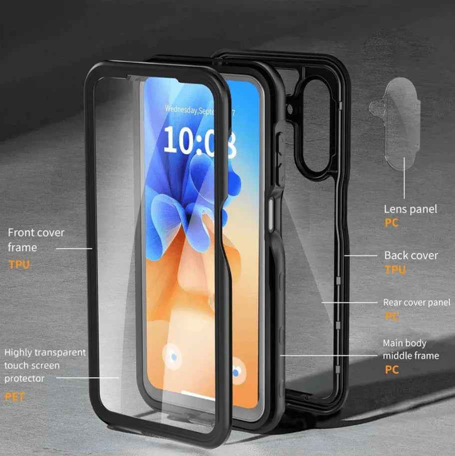 Techplus Samsung Galaxy A26 5G waterproof mobile phone case in red pepper color, full protection design.