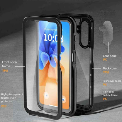 Techplus Samsung Galaxy A26 5G waterproof mobile phone case in red pepper color, full protection design.