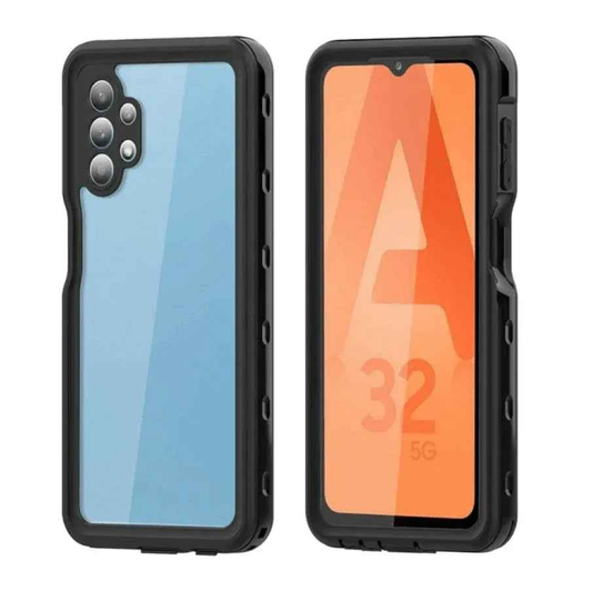 Techplus Samsung Galaxy A32 5G waterproof mobile phone case in red pepper color with full protection design.