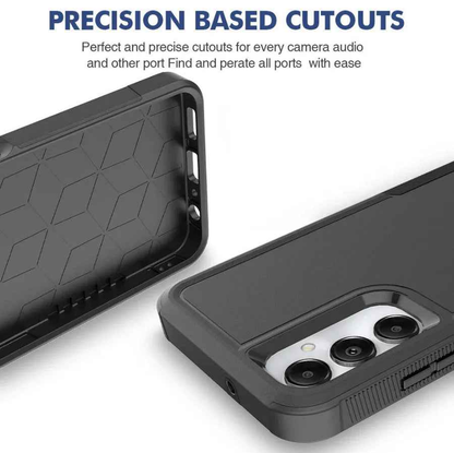 Samsung Galaxy S20 FE dual-layer armor hard case in black by techplus, offering durable protection for mobile phones.
