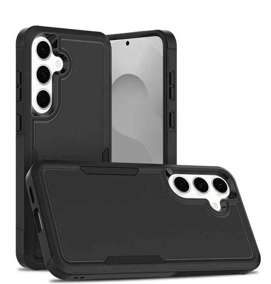 Samsung Galaxy S23 FE dual layer armor hard case by TechPlus, offering rugged protection for mobile phones.