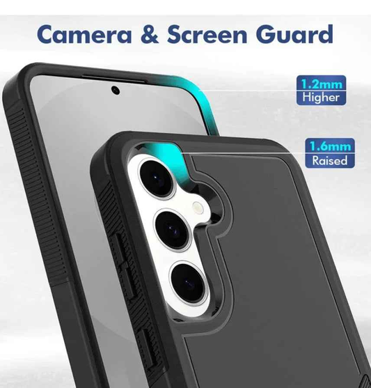Techplus Samsung Galaxy S23 FE dual-layer armor hard case protecting the phone with a rugged, durable design.