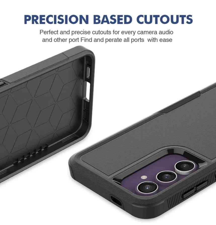 Samsung Galaxy S24 dual layer armor hard case by techplus, providing rugged protection for mobile phones with reinforced design.