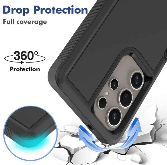 Techplus Samsung Galaxy S24 Ultra dual-layer armor hard case protecting the phone with a rugged, durable design.