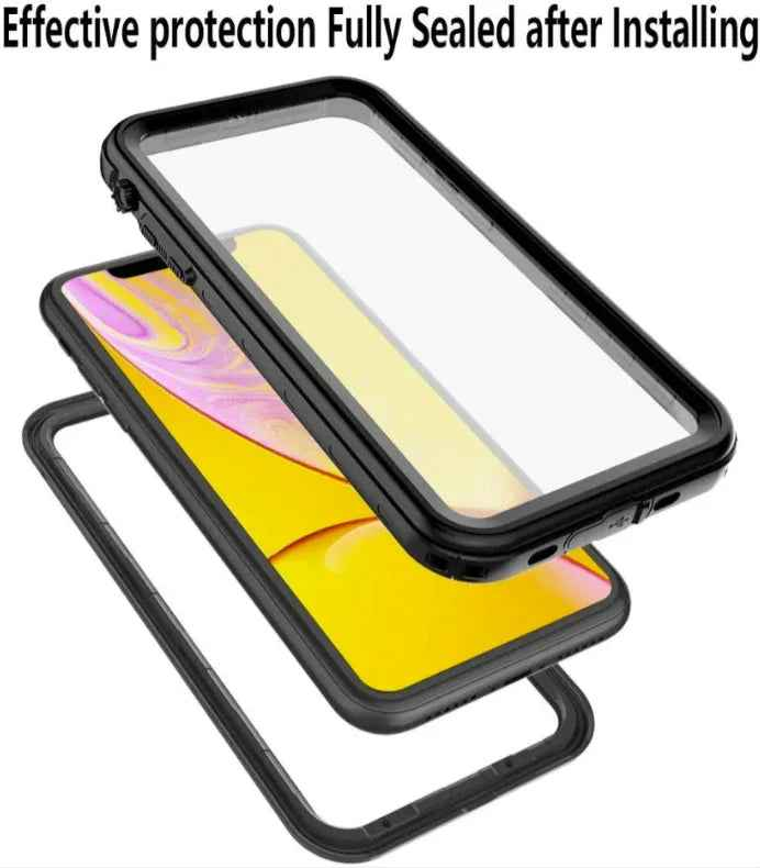 Techplus waterproof red case for iPhone XS offers full protection with a durable mobile phone cover, visible with sleek design and precise fit.