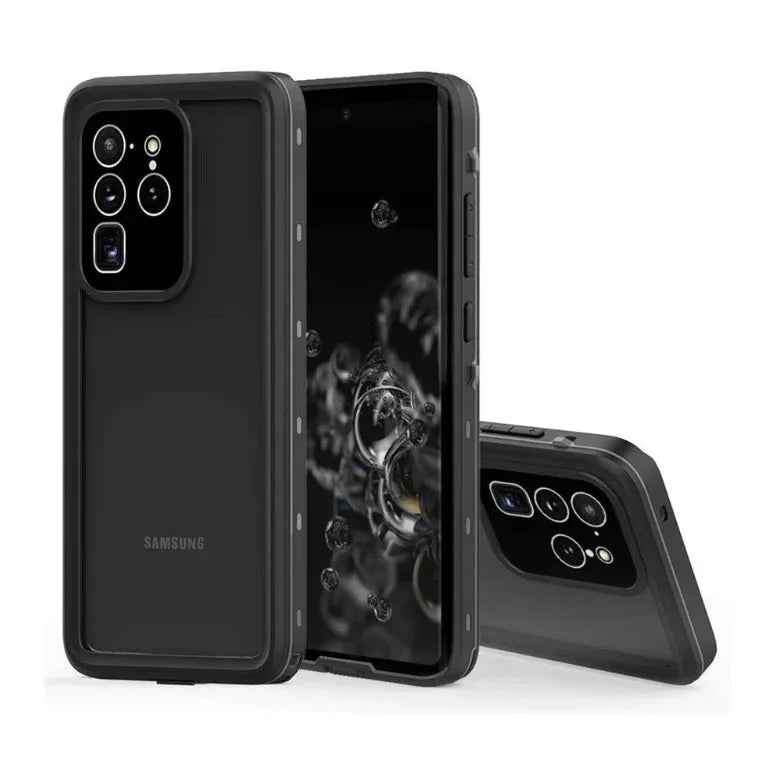 Techplus Redpepper waterproof full cover case for Samsung Galaxy S20 Ultra, showing durable protective phone case with clear front and back.