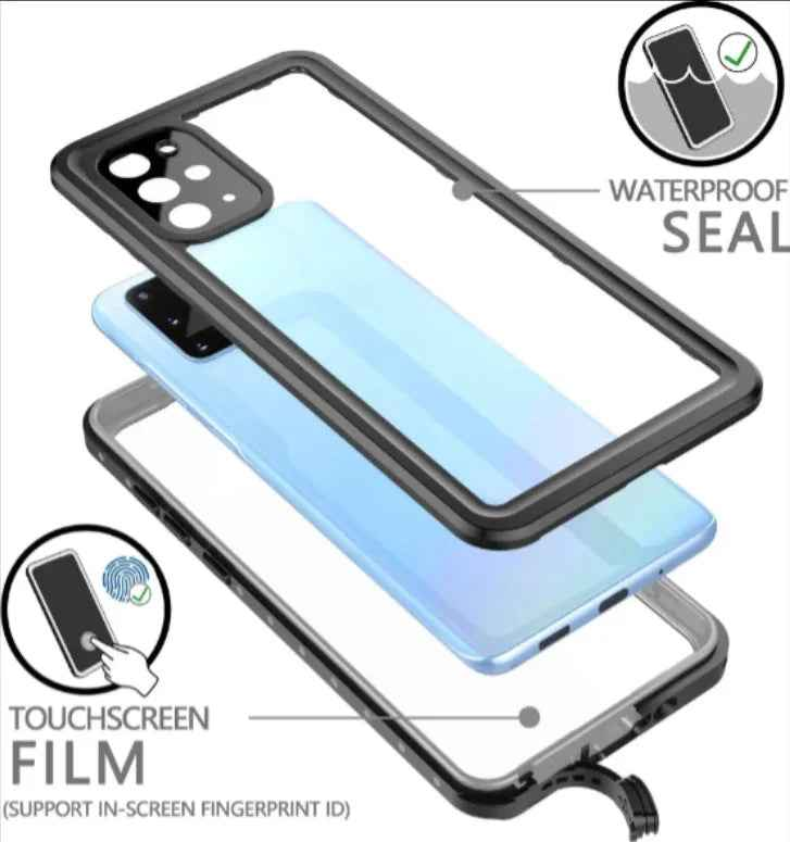 Techplus Redpepper full cover waterproof case for Samsung Galaxy S20 Ultra, showing the clear protective design for mobile phones.