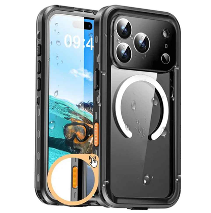 Techplus Redpepper MagSafe waterproof case for iPhone 17 Pro offers full protection with durable, splash-resistant design.