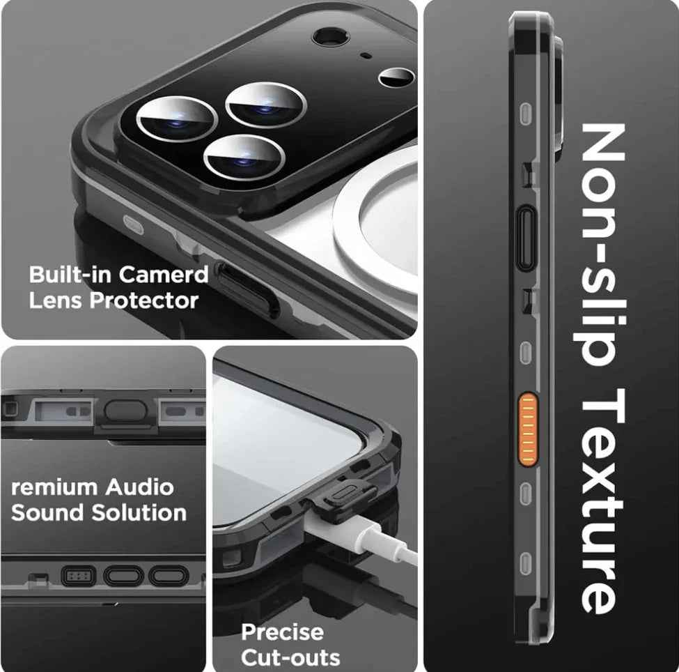 Techplus Redpepper MagSafe waterproof case for iPhone 17 Pro, providing full protection and durable mobile phone coverage.