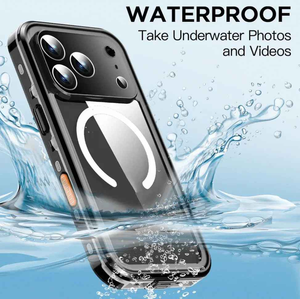 Techplus Redpepper MagSafe waterproof case for iPhone 17 Pro, full protection mobile phone case, durable and waterproof.
