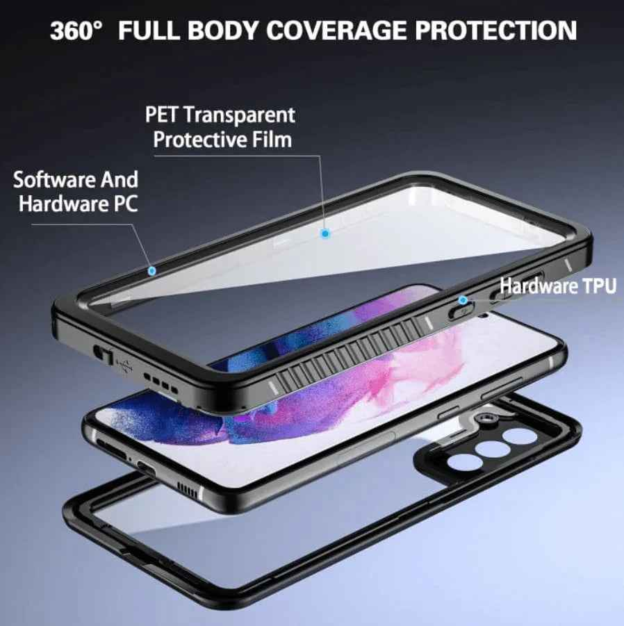 Techplus Redpepper Samsung S23 Plus waterproof shockproof full cover mobile phone case, durable protective cover with precise cutouts.